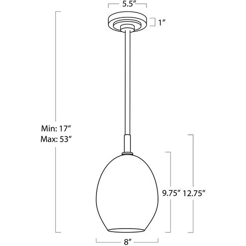 Artemis 1 Light 8 inch Oil Rubbed Bronze Pendant Ceiling Light in Alabaster Glass
